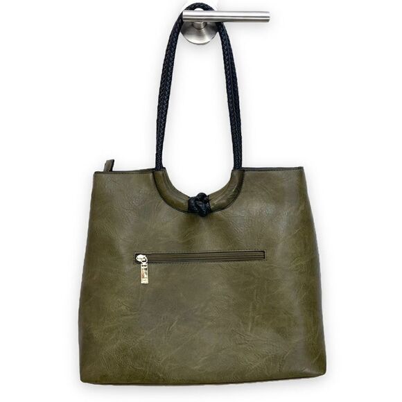 Whip Stich Faux Leather Tote Bag - Picture 5 of 7